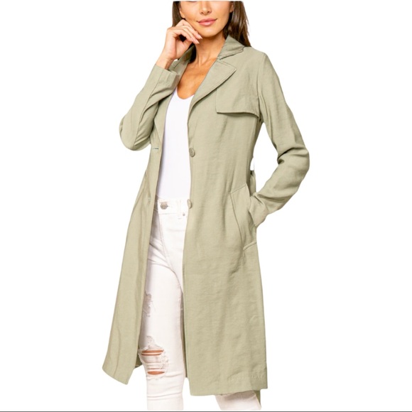 Love Token Nikko Trench Coat Spring Summer Transitional Jacket pistachio Green … - Picture 1 of 8